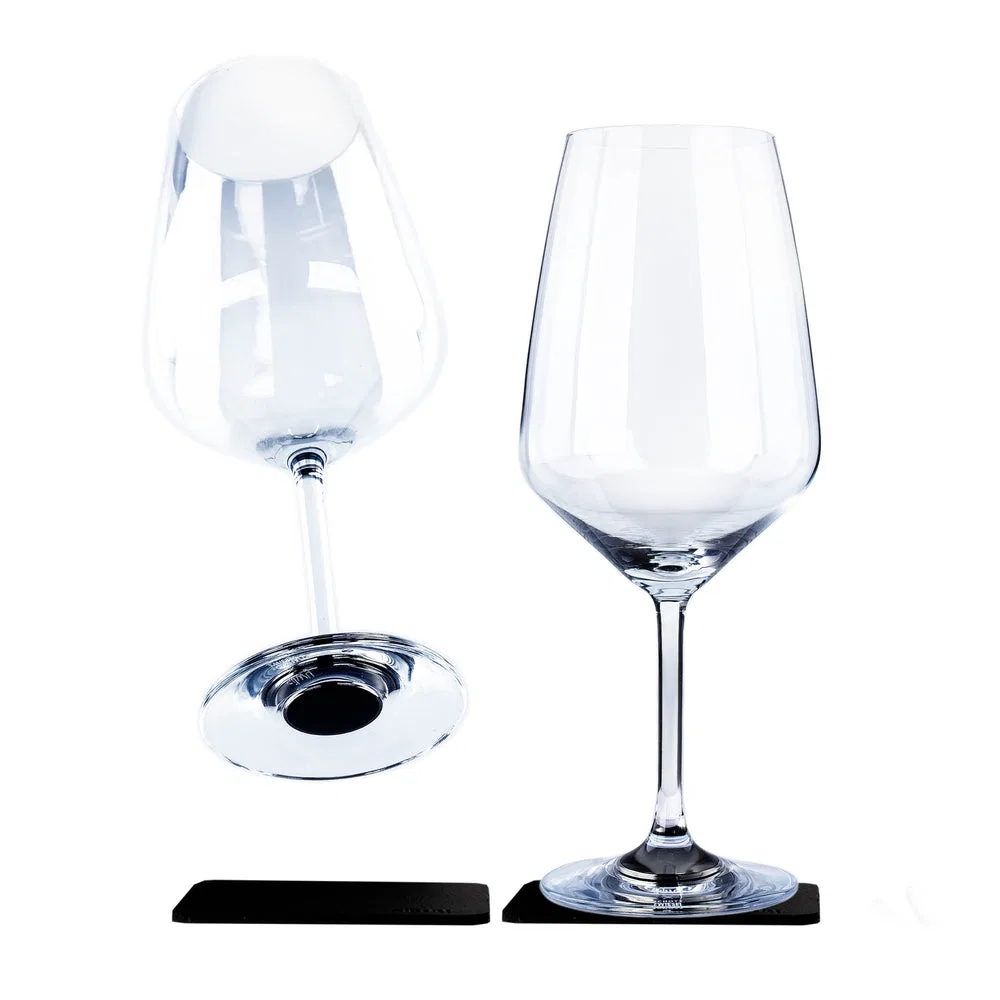 S030-1312-2 – SILWY MAGNET Drinking Glass, Magnetic Wine Glass Crystal Clear Glass 22 Ounce Capacity BPA Free Scratch...